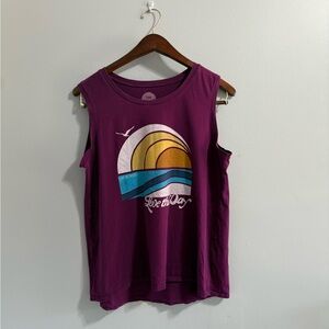 Life Is Good Purple Muscle Tee with Graphic